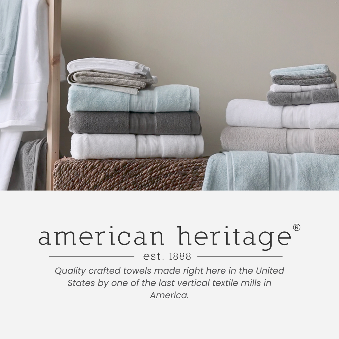 American Heritage by 1888 Mills Luxury 4-Piece Bath Towel Set-Made with US and Imported Cotton, White, Size: 30 x 56