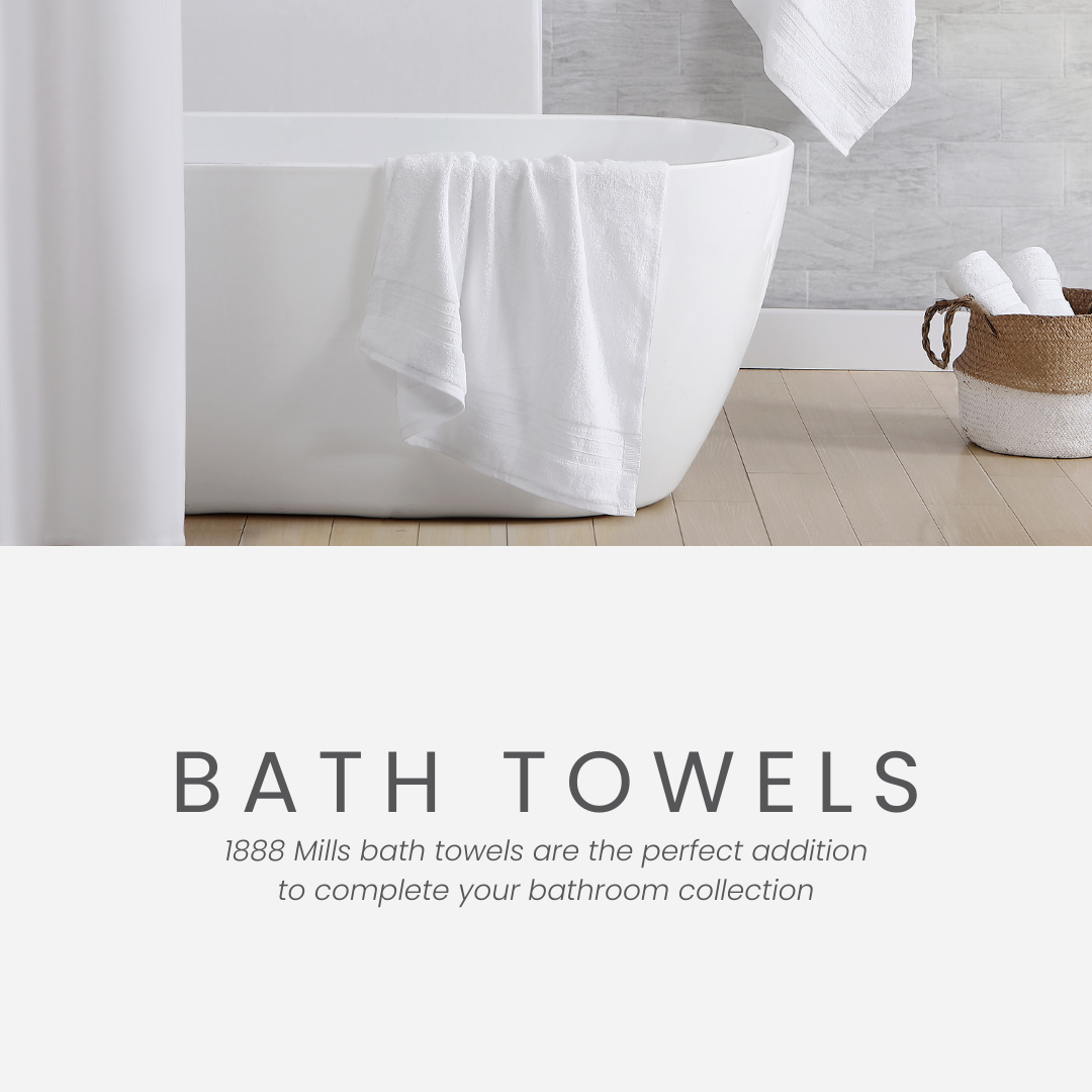 1888 Mills Crown Touch Bath Towels XXL 30x60 100% Cotton White 2 Dz