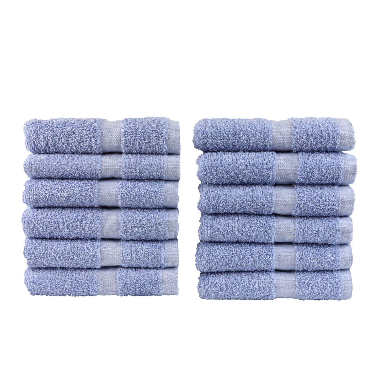 Fibertone Bleach Safe, Microfiber Alternative, 12-Piece Utility Hand Towel Set-Porcelain Blue